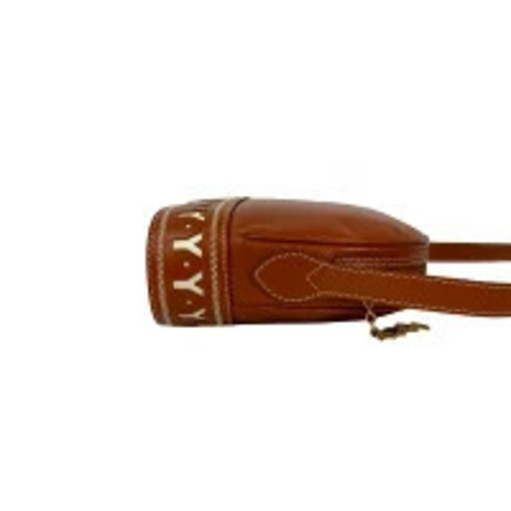 Saint Laurent L Cutout Leather Shoulder Bag Orange Brown - Picture 6 of 10